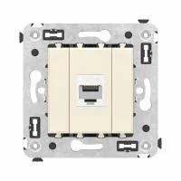 Розетка компьютерная 1-м СП Avanti "Ванильная дымка" RJ45 кат.6 без шторок механизм DKC 4405693