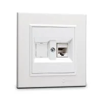 Розетка компютерная CAT5 + гнездо СП Karea IP20 бел. Makel 56001035