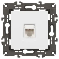 Розетка компьютерная 1-м Elegance 14-3107-01 RJ45 IP20 механизм бел. Эра Б0034302