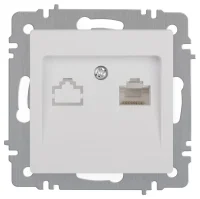 Розетка Intro Accent 6-303-01 информационная RJ45 IP20 СУ бел. Intro Б0063624