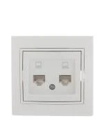 Розетка компьютерная 2-м СП Mira RJ45 бел./бел. LEZARD 701-0202-141