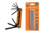 Набор ключей "TORX" раскладной 8 шт.: T9 - T40, углеродистая сталь, блистер "Гранит" TDM