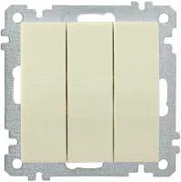 Выключатель 3-кл. СП Bolero ВС10-3-0-Б 10А IP20 10А IP20 механизм крем. IEK EVB30-K33-10