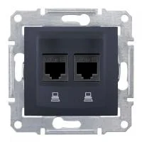 Розетка компьютерная 2-м СП Sedna RJ45 кат.5E UTP неэкранир. механизм графит SchE SDN4400170