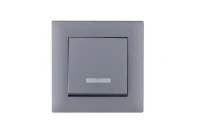 Выключатель 1-клав. с подсветкой Karea RIZZ STAR сер. Makel 88065021