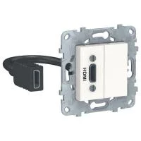 Розетка аудио/видео HDMI Unica New механизм бел. SchE NU543018