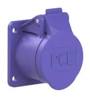 373f9v PCE Розетка встраиваемая 32А/24V/2P+E/IP44, фланец 54х60, никелированные контакты