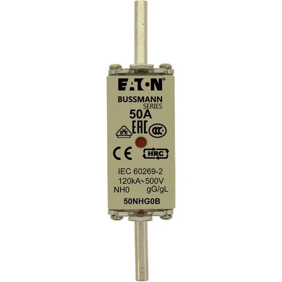 Предохранитель NH 50А 500В GL/GG 0 двойная индикация EATON 50NHG0B