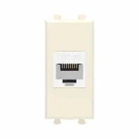 Розетка компьютерная 1мод. Avanti "Ванильная дымка" RJ45 кат.6A без шторок модульная механизм DKC 4405671
