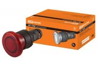 Кнопка грибовидная SB7-CWM42-220V(LED) d35мм 1р красная TDM