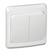 Выключатель 2-кл. СП Этюд 10А IP20 с подсветкой бел. SE BC10-006B