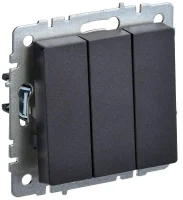 Выключатель 3-кл. СП BRITE ВС10-3-0-БрЧ 10А механизм черн. IEK BR-V30-0-10-K02