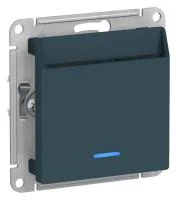 Выключатель карточный 2мод. СП AtlasDesign 10А IP20 без задержки времени механизм изумруд SE ATN000867