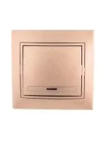 Выключатель 1-кл. СП Mira 10А IP20 с подсветкой со вставкой свет. корич. перламутр. LEZARD 701-3131-111