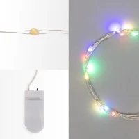Гирлянда "Роса" 2м 20 LED мультиколор тонкий батарейный блок Neon-Night 303-009-1