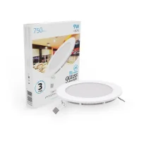 Светильник светодиодный Slim 145х22 9Вт 6500К 750лм IP20 180-265В круг монтаж. отв. d130 Gauss 939111309
