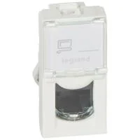 Механизм розетки информ. 1-м СП Mosaic 1мод. RJ45 CAT.5E UTP бел. Leg 076551