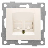 Розетка компьютерная + телефонная 2-м СП Bravo RJ45 + RJ12 механизм беж. GUSI С10КТ-003