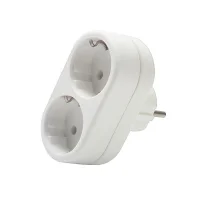 Разветвитель 2-м плоский с заземл. 16А 3500Вт 250В бел. DОМТОК 2653