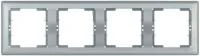 Рамка 4-м BOLERO РГ-4-БС горизонт. серебр. IEK EMB40-K23