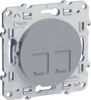 Розетка компьютерная 2-м СП Odace RJ45 кат.5E неэкранир. механизм алюм. SchE S53R481