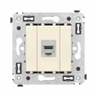 Розетка компьютерная 1-м СП Avanti "Ванильная дымка" RJ45 кат.6A без шторок экранир. механизм DKC 4405773