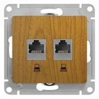 Розетка компьютерная 2-м Glossa RJ45 кат.5E механизм дуб SE GSL000585KK