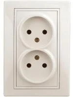 Розетка СП Plano 2х2P 1-204-02 16А-250В IP20 сл. кость Intro Б0027614