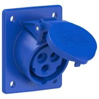 413-6 PCE Розетка встраиваемая наклонная 16А/230V/1P+N+E/IP44, фланец 70x85