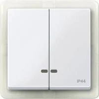 Клавиша 2-м Merten с окошком для свет. инд. IP44 активно бел. SchE MTN3424-0325
