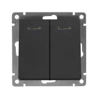 Выключатель 2-кл. СП Афина 10А IP20 с подсветкой механизм графит Universal A0123-Gr