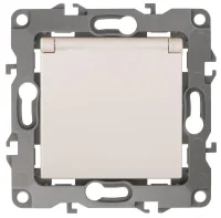 Розетка 1-м СП Эра12 12-2103-02 16А IP20 16AX 250В 2P+E Schuko защ. шторки с крышкой механизм сл. кость Эра Б0014694