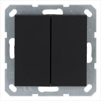 Переключатель перекрестный 2-кл. 10А IP20 механизм черн. матов. soft touch Jasmart G3014PB
