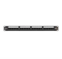 Патч-панель 19дюйм 1U 24 порта кат.5e (класс D) 100МГц RJ45/8P8C 110/KRONE T568A/B неэкран. с органайзером черн. NIKOMAX NMC-RP24UD2-1U-BK