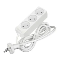 Удлинитель 3х1.5м без заземл. 10А IP20 2.2кВт ПВС 2х0.75 бел. DOMTOK 2370