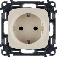 Розетка 1-м СП Valena Allure 16А IP20 250В 2P+E защ. шторки винт. клеммы с лицев. панелью механизм сл. кость Leg 753824