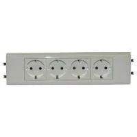 Розетка 4-м СП 8мод. Mosaic 16А IP40 4х2P+N с заземл. с суппортом безвинт. клеммы для кабель-канала DLP механизм бел. Leg 077434