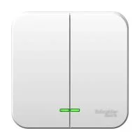 Выключатель 2-кл. ОП Blanca 6А IP20 (сх. 5) 250В с металлич. пластиной бел. SE BLNVA065021