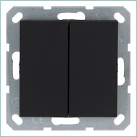 Переключатель проходной 2-кл. 10А IP20 механизм черн. матов. soft touch Jasmart G3022PB