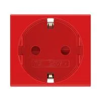 Розетка 1-м 2мод. Viva 16А IP20 2P+E с заземл. защ. шторки красн. DKC 45015