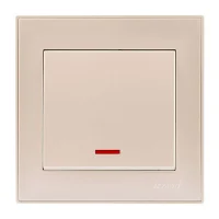Выключатель 1-кл. СП Rain IP20 с подсветкой крем. LEZARD 703-0303-111