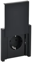 Розетка СП FORTE&PIANO16А IP44 FP119 с заземл. защ. шторки с крышкой безвинт. крепл. черн. IEK FP-R16-16-1-44-K02