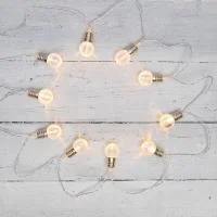 Гирлянда светодиодная "Лампочки" 1.5м 10LED тепл. бел. 0.1Вт IP20 провод ПВХ прозр. элементы питания 2хAA (не в компл.) Neon-Night 304-015