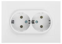 Розетка Intro Accent 6-205-01 2X2P+E Schuko 16А-250В IP20 СУ AL/CU бел. Intro Б0063485