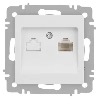 Розетка Accent 6-303-01М информационная RJ45 IP20 СУ бел. матов. Intro Б0063625