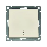 Переключатель проходной 1-кл. СП Афина 10А IP20 механизм сл. кость (ivory) Universal A0025-I