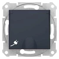 Розетка 1-м СП Sedna 16А IP20 с заземл. быстрозажим. контакты защ. шторки с крышкой механизм графит SchE SDN3100470