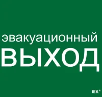 Этикетка самоклеящаяся 310х280мм "Эвакуационный выход" IEK LPC10-1-31-28-EVV