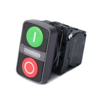 Кнопка двойная SB5 в сборе модуль 22мм зел."I"+сигнал. лампа+красн."О" пластик 230В AC 1НО+1НЗ SE SB5AW7A3741M5