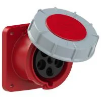 335-6fc PCE Розетка встраиваемая 63А/400V/3P+N+E/IP67, фланец 100x107